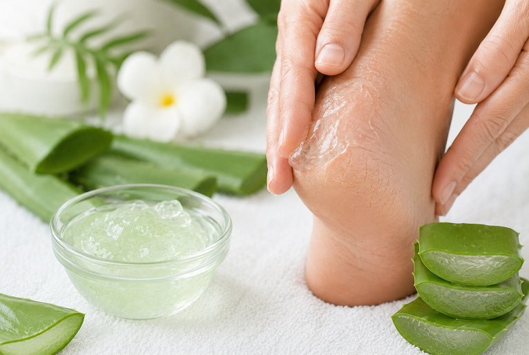 Aloe Vera Gel for cracked heels