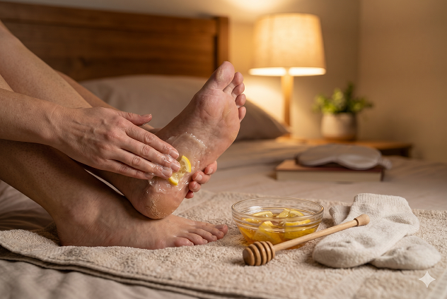 Banana and Honey for cracked heels