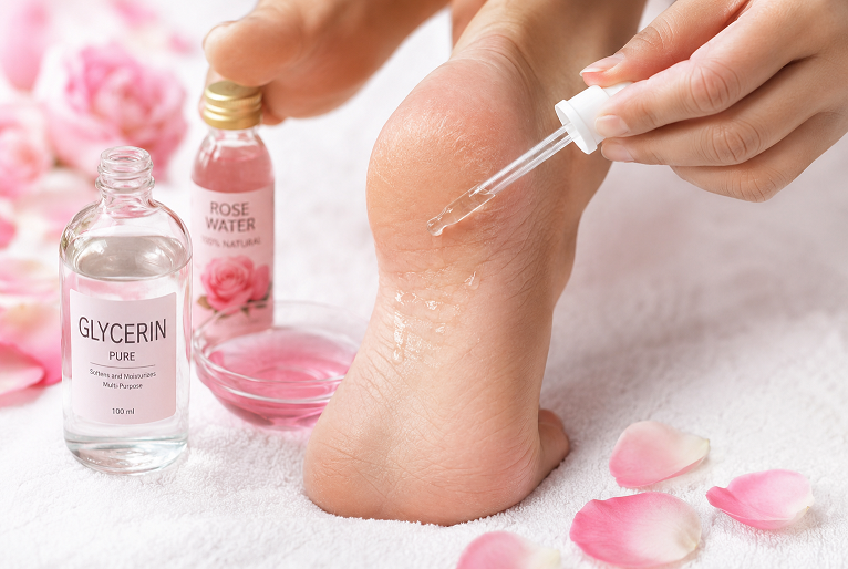Glycerin for cracked heels