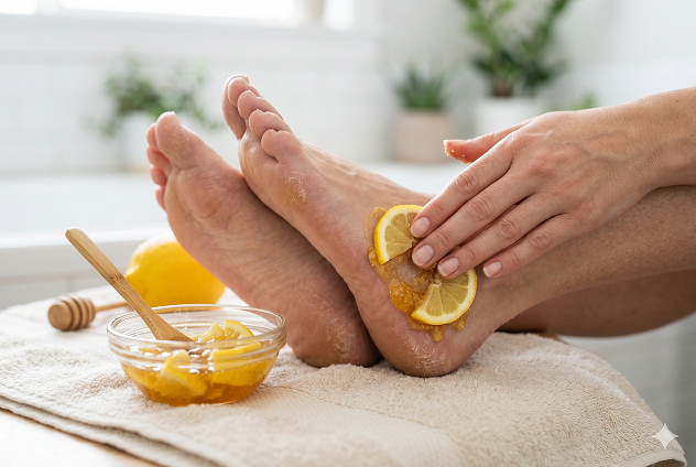 Lemon for cracked heels
