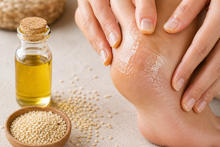 Sesame Oil for cracked heels