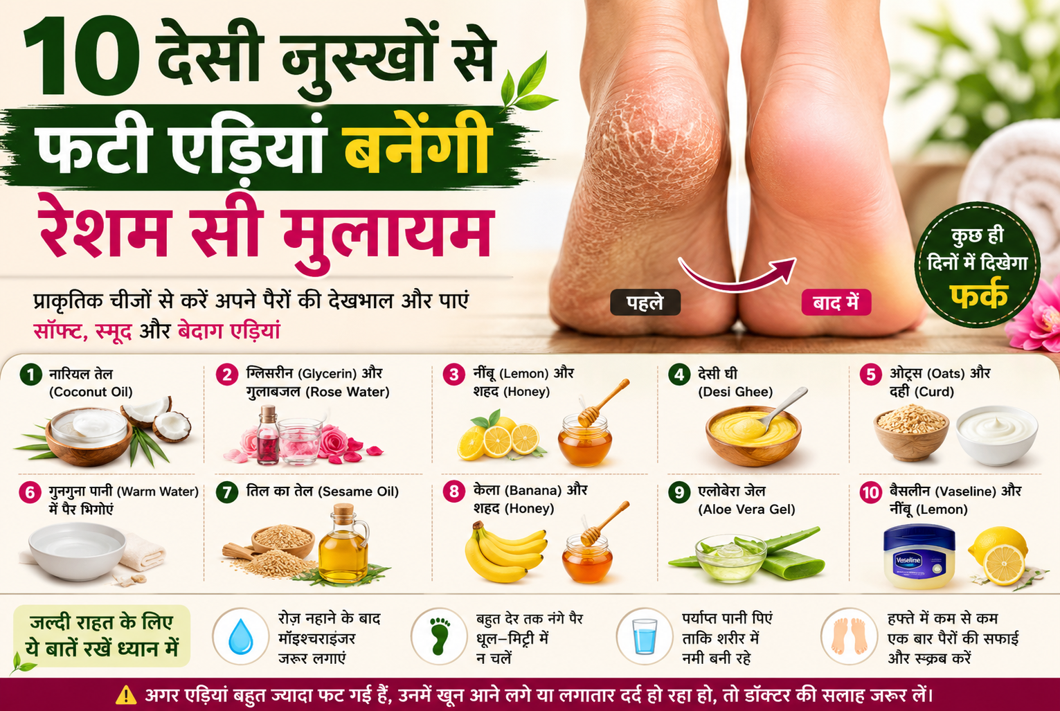 10 देसी नुस्खे जो फटी एड़ियों (Cracked Heels) को बना सकते हैं रेशम जैसी मुलायम, कुछ ही दिनों में दिखेगा फर्क